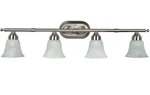 Sunset Lighting 4-LIGHT Bath Bar, Sconce Bright Satin Nickel Finish F3654-80. Fixed Price $49.99.