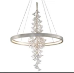 Corbett Lighting 269-73 Jasmine 1 44"W Hand Crafted Leaf Silver Finish. Fixed Price $2340.00.