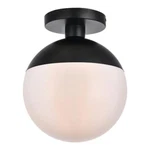 Living District Eclipse 1-LIGHT Glass & Metal Flush Mount Black/frosted White. Fixed Price $88.00.