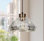 Lnc Anila Modern 9.8" 1-LIGHT Black And Plated Brass Pendant Ceiling New. Fixed Price $54.99.