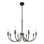 Black Farmhouse Chandeliers, 8 Light Rustic Iron Classic Candle .... Fixed Price $100.00.