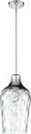 Craftmade P726BNK1 Clear Hammered Glass Jar Pendant Brushed Polished Nickel. Fixed Price $129.99.