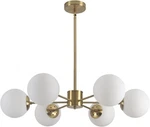 Kco 6-LIGHT Sputnik Chandelier Milk Glass Globe New Missing 1 Read. Fixed Price $44.99.