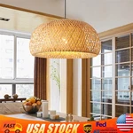 Vintage Bamboo Wicker Rattan Lantern Pendant Light Fixture Hanging Ceiling Lamp. Fixed Price $42.69.