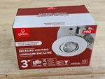 Globe Electric 3 In. New/old Work White Swivel Spotlight Recessed Lighting Kit. Fixed Price $11.99.