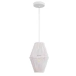Lamqee 60-WATT White Island Pendant Light W/ Natural Rope Shade. Fixed Price $25.77.