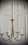 Vintage 5 Arm Brushed Nickel Chandelier Candle Style Ceiling Light Fixture. Fixed Price $29.99.