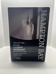 Hampton Bay 1-LIGHT Pendant, Clear Glass, Silver-colored Accents, New In Box. Fixed Price $29.99.