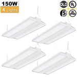 4-PACK 150W Led Linear High Bay 22500LM Ul Listed Commercial Shop Lights. Fixed Price $293.13.
