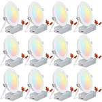 12-PACK 6 Inch Led Recessed Lighting With Junction Box, 2700K-5000K Selectable. Fixed Price $109.99.