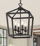 Amzasa Farmhouse Rustic Black Lantern Chandelier Hanging Light Fixture 4-LIGH.... Fixed Price $115.04.