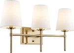 Kira Home Torche 23" Modern 3-LIGHT Bathroom/vanity + White Conic Fabric S. Fixed Price $52.00.