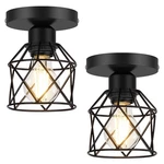 Fadimikoo Farmhouse Semi Flush Mount Ceiling Light, 2-PACK, Black. Fixed Price $37.16.