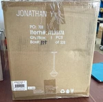 Jonathan Y 9.5"W Adj. Drop Metal/glass Led Pendant Brass Gold/white Kurtz T304. Fixed Price $15.99.