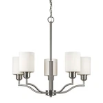 Forte Lighting 2714-05 25"W Pillar Candle Chandelier Nickel. Fixed Price $157.00.