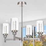Vinluz Led 4-LIGHT Brushed Nickel Chandelier For Dining Room Modern Farmhouse. Fixed Price $254.01.