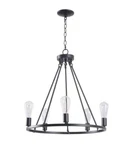Hampton Bay HDP00325 Stratton 5-LIGHT Wagon Wheel Chandelier In Black. Fixed Price $94.98.