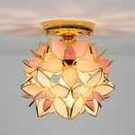 Petal Ceiling Light Fixtures, Elegant Stained Glass Flush Mount Lamp,.... Fixed Price $115.64.
