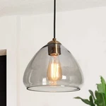 Uolfin 1-LIGHT Modern Gold Black Pendant Smoke Gray Glass 9.8. Fixed Price $37.99.