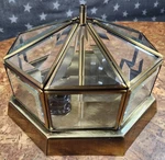 Minka Lavery F33-11 Brass/glass Octagonal Light Flush Ceiling Fixture New Nos. Fixed Price $78.00.
