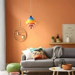 Lampe House Pyramid Pendant Light 7 Ring Metal Acrylic Rainbow Shade P6863PA-5. Fixed Price $24.99.