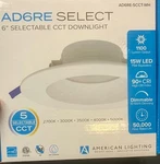 American Lighting 6" Selectable Downlight AD6RE-5CCT-WH. Fixed Price $19.00.