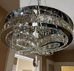 Glam Led Dimmable Crystal Chandelier By House Of Hampton -sloped Ceiling Adaptab. Fixed Price $75.99.