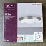 Home Decorators 15IN Brushed Nickel Selectable Led Flush Mount Ceiling Light New. Fixed Price $33.99.