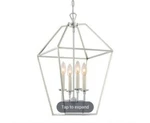 Quoizel 4 Light Cage Chandalier Polished Nickel. Fixed Price $112.00.