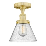Innovations Lighting 616-1F-9-8 Cone Semi-flush 8"W Satin Gold / Seedy. Fixed Price $158.40.