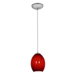 Access Brandy Firebird 1LT Glass Cord Pendant, Steel/red 28023-1C-BS-RUSKY. Fixed Price $94.40.
