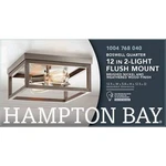Hampton Bay Boswell Quarter 2-LIGHT Distressed Black Flush Mount Farmhouse. Fixed Price $60.00.