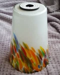 Portfolio Swirled Art Glass Pendant Lamp Shade Cased Multicolor W/adapter. Fixed Price $25.00.