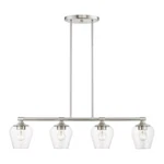 Livex Willow Light Linear Chandelier, Brushed Nickel/clear 46724-91. Fixed Price $403.96.