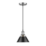 Golden Lighting Orwell Pw 1-LIGHT Pewter Pendant With Black Shade. Fixed Price $39.95.