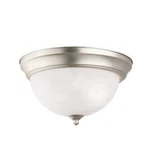 Kichler Flush Mount 2LT 11.25X6.25", Brushed Nickel, Alabaster Swirl - 8108NI. Fixed Price $39.99.