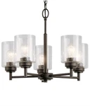 Kichler 44030 Old Bronze Winslow 5-LIGHT 20" Chandelier 75W Clear Seeded Glass. Fixed Price $125.90.