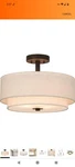 Xinbei Lighting Fixture Semi Flush Drum. Fixed Price $69.00.