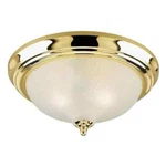 Superhunter 11.5 In. Polished Brass Flush Mount Fixture, Clear Swirl Glass Shade. Fixed Price $12.99.