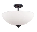 Z-lite 314SF-BRZ Chelsey 3-LIGHT Metal Dark Bronze Finish Matte Opal Shade Glass. Fixed Price $84.99.