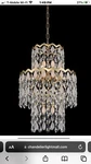 Allegri Caretta 12 Light 18 Antique Brass Pendant Crystal Chandelier Nib. Fixed Price $1500.00.