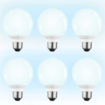 6-PACK G25 Globe Led Light 5W=40W, Dimmable Vanity Bulbs, 5000K. Fixed Price $27.99.
