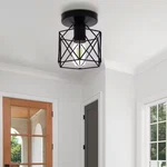 Yansun 6 In. 1-LIGHT Black Semi-flush Mount Ceiling W/ Metal Cage Shade. Fixed Price $14.99.