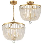 Rylee 4-LIGHT Ceiling Antique Gold With Hand Cut Beads Crystals. Fixed Price $598.00.