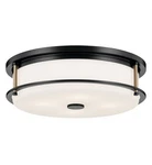 Kichler 52597 Brit 4 Light 18"W Flush Mount Drum Ceiling Fixture - Black. Fixed Price $299.99.