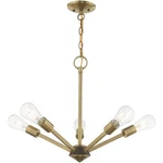 Livex Lighting 51155-01 Prague Chandelier Antique Brass With Bronze Accents. Fixed Price $99.99.