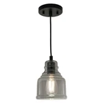 Vaxcel Millie 8" H Mini Pendant, Matte Black/smoke Glass - P0378. Fixed Price $62.99.