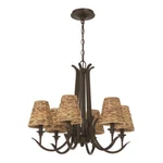 Craftmade Kokomo Light Chandelier, Aged Bronze/natural Sea 58326-ABZ. Fixed Price $398.40.