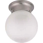 Satco Nuvo 6 In. 1-LIGHT Brushed Nickel Utility Flush Mount W/ Frosted White. Fixed Price $17.14.