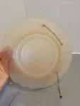 Vintage Mcm Pink Frosted Glass Scalloped Daisy Ceiling 10" Light Shade 3 Chain. Fixed Price $45.00.